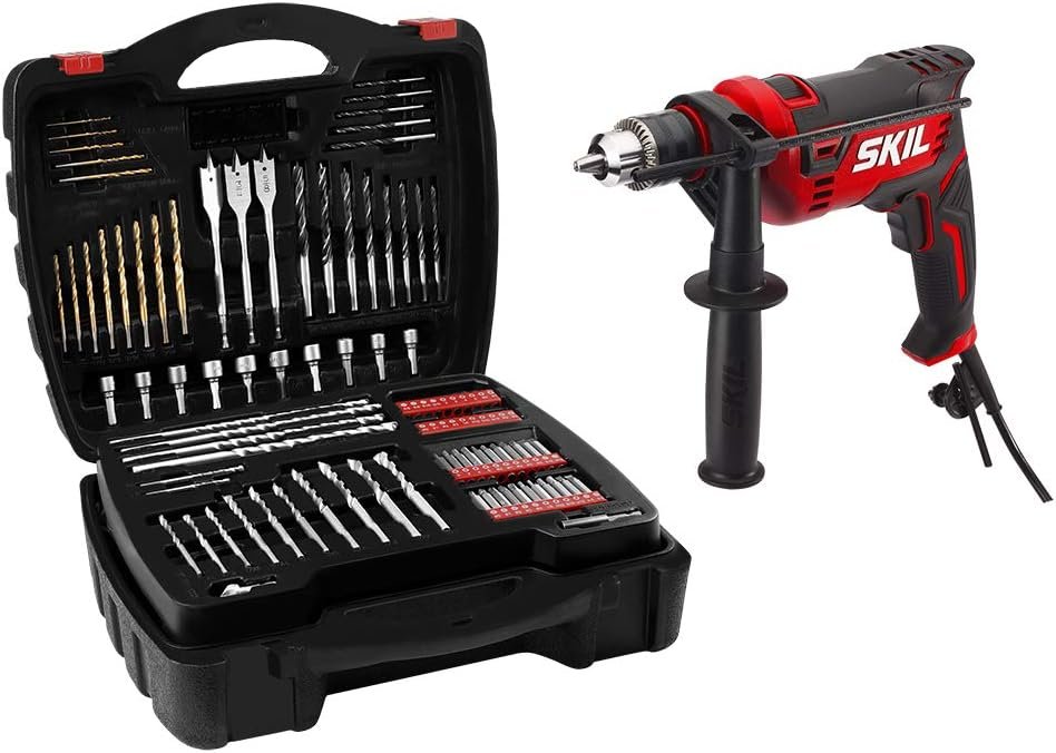 Skil 7.5 Amp 1/2-in Corded Hammer Drill with 100pcs Drill Bit Set With Variable Speed- HD182002